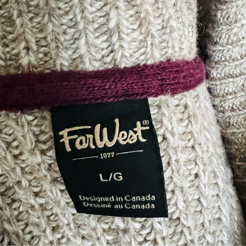 VINTAGE Icelandic-Chunky-hand-knit-Neutral-tone-Fisherman Winter Sweater. Large - Picture 3 of 6
